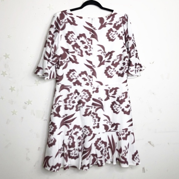 REBECCA Taylor flutter sleeve ruffle Amea snow spice dress - Picture 8 of 10